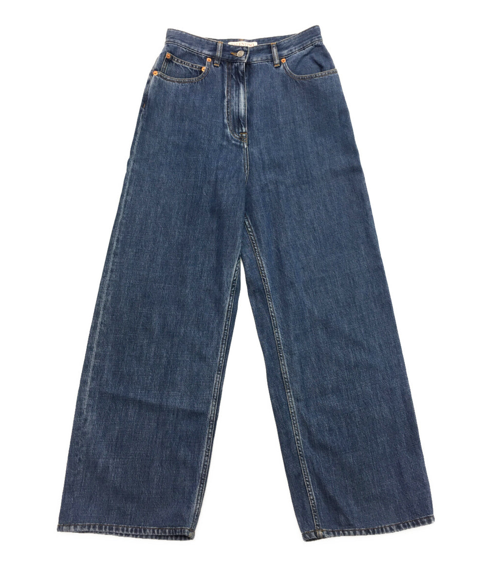 ヴァレンチノ デニムパンツ ロゴ パッチ ストレートレッグ レディース SIZE 24 VALENTINO