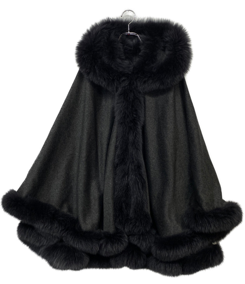 美品 サガファーズ ポンチョ ピュアカシミア KC0069 レディース SIZE M SAGAFURS