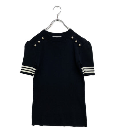 ボーダーズ アット バルコニー 半袖ニット パール BD2011-1C-41 レディース SIZE 36 BORDERS at BALCONY