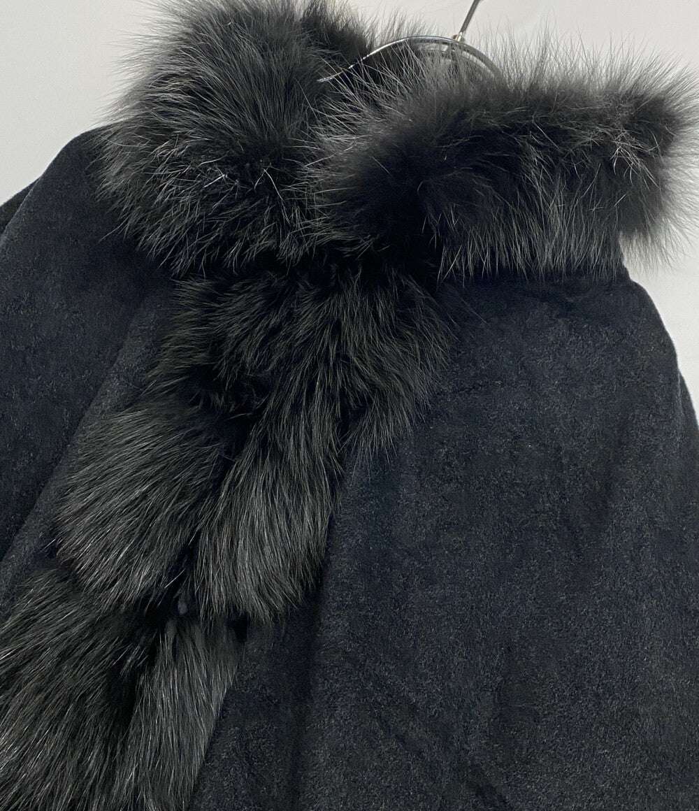 サガファーズ ポンチョ カシミヤ100 フォックスファー J-6103 レディース SIZE M-L SAGA FURS