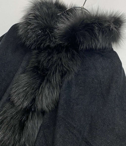 サガファーズ ポンチョ カシミヤ100 フォックスファー J-6103 レディース SIZE M-L SAGA FURS