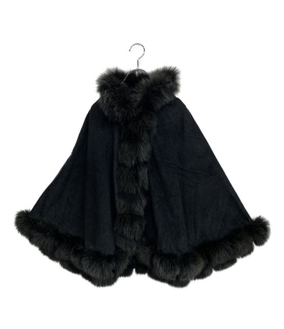 サガファーズ ポンチョ カシミヤ100 フォックスファー J-6103 レディース SIZE M-L SAGA FURS