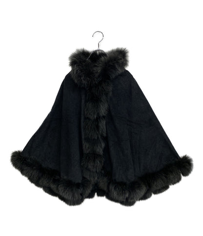 サガファーズ ポンチョ カシミヤ100 フォックスファー J-6103 レディース SIZE M-L SAGA FURS