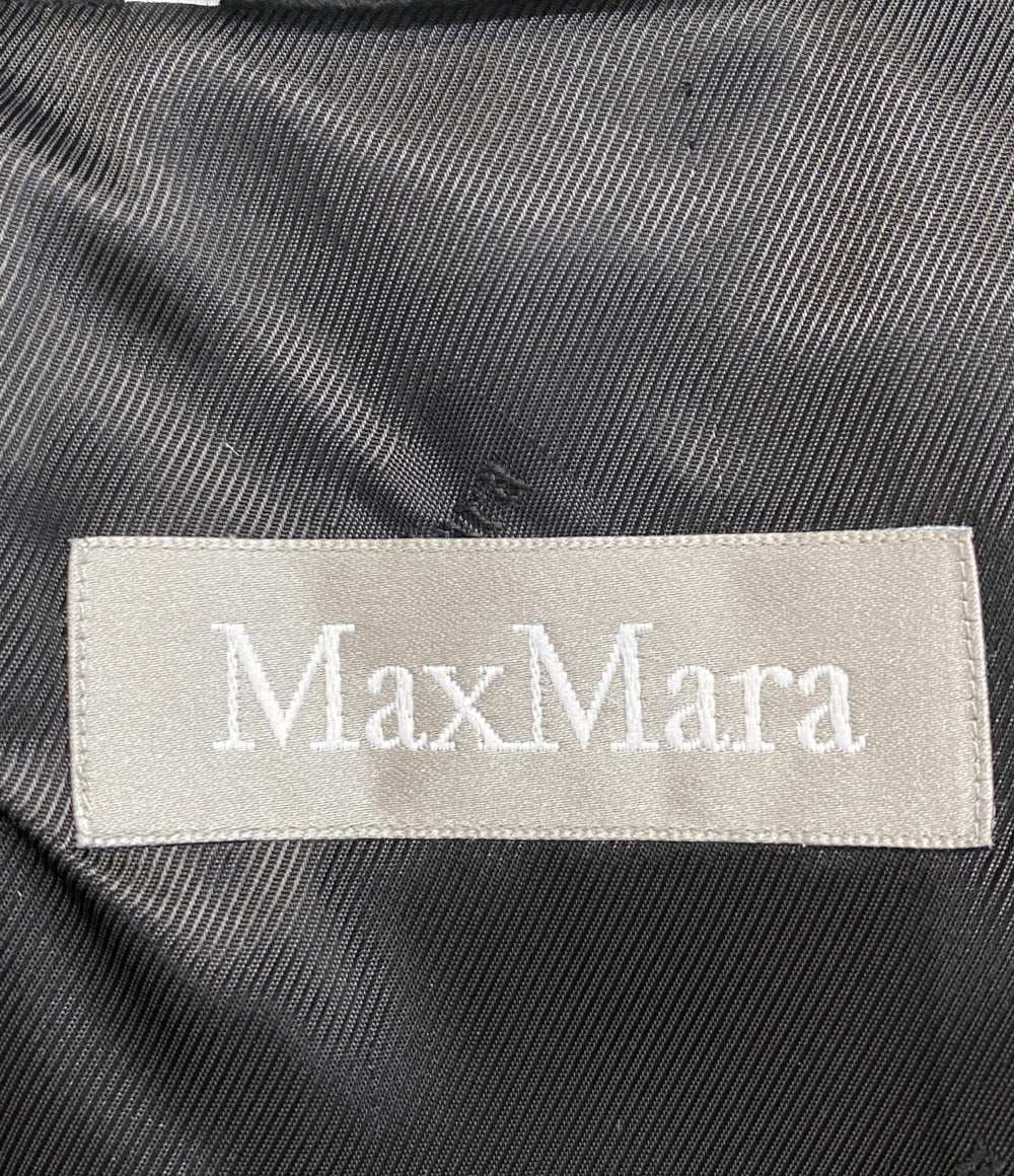 マックスマーラ コート ブラック ウール ビスコース ファー レディース SIZE 36 MAX MARA