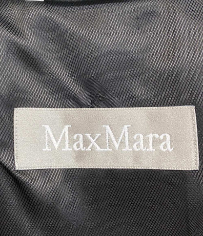 マックスマーラ コート ブラック ウール ビスコース ファー レディース SIZE 36 MAX MARA