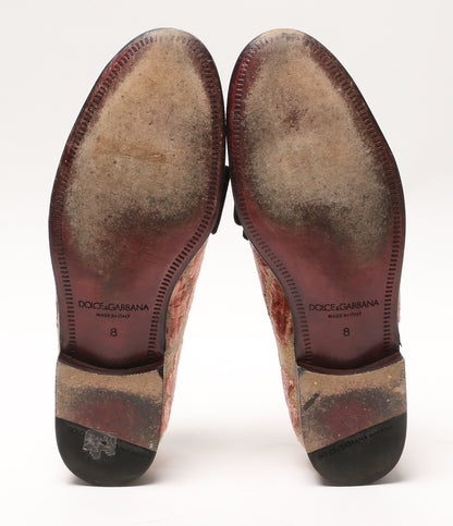 DOLCE ＆ GABBANA ドレスシューズ ベルベット ジャガード 6570 メンズ SIZE 8 ドルチェアンドガッバーナ