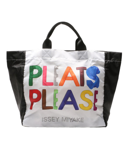 美品 pleats please ナイロントート ロゴデザイン PP74-AG666 レディース プリーツプリーズ
