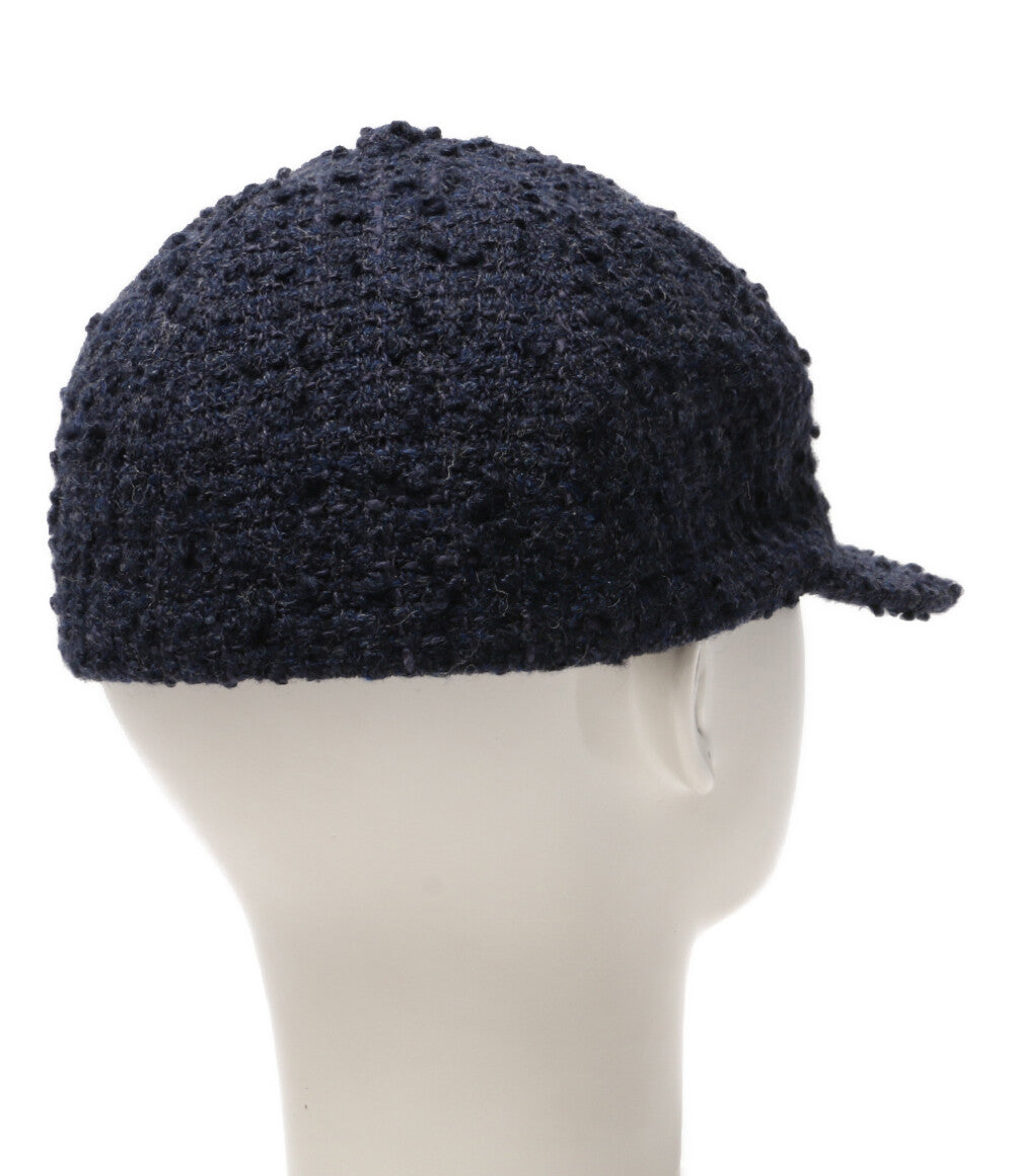 CHANEL シャネル22AWツイードキャップ ネイビーM CHANEL キャップ ネイビー ツイード ココマーク 22AW レディース SIZE