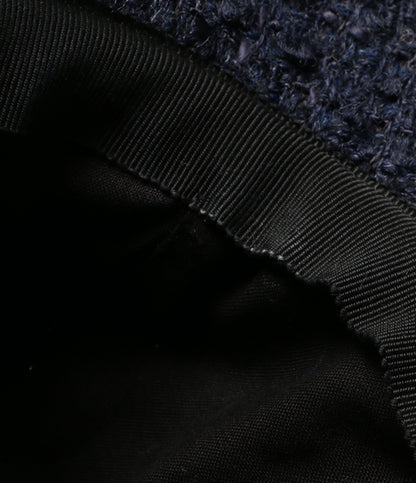 CHANEL キャップ ネイビー ツイード ココマーク 22AW レディース SIZE M シャネル