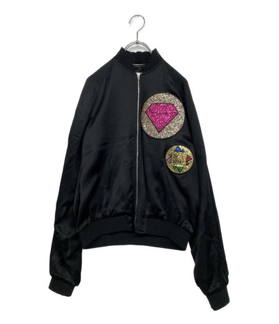サンローラン グリッターワッペンブルゾン 455581 レディース SIZE 44 Saint Laurent