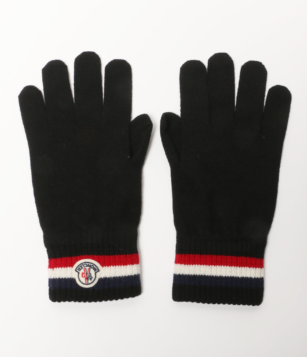 美品 MONCLER 手袋 トリコロールグローブ メンズ SIZE M モンクレール