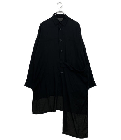 ヨウジヤマモト 長袖ロングシャツ ブラック NN-B57-201 メンズ SIZE 2 YOHJI YAMAMOTO