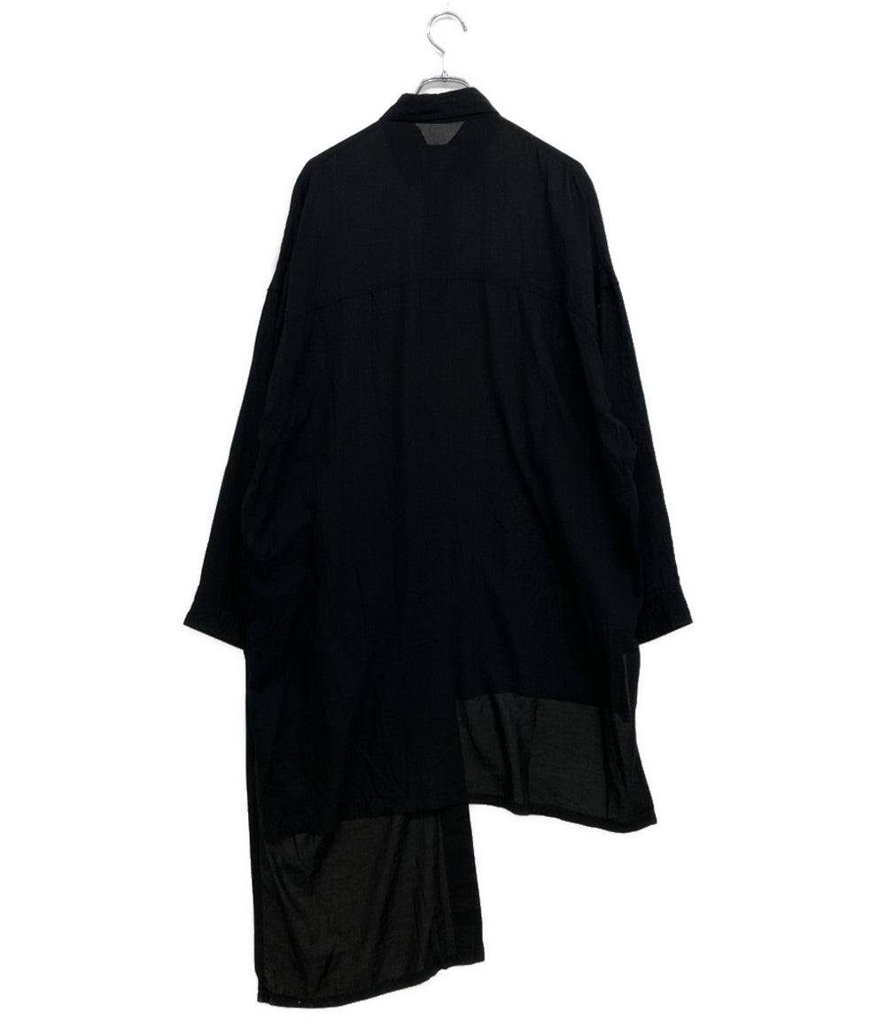 ヨウジヤマモト 長袖ロングシャツ ブラック NN-B57-201 メンズ SIZE 2 YOHJI YAMAMOTO