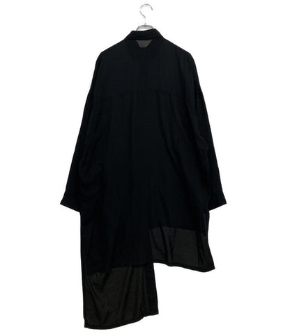 ヨウジヤマモト 長袖ロングシャツ ブラック NN-B57-201 メンズ SIZE 2 YOHJI YAMAMOTO