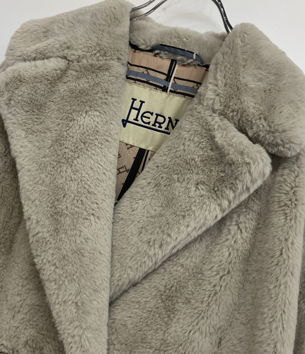 HERNO ファーコート CA000440D-12422-1985 レディース SIZE 42 ヘルノ