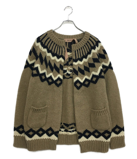 N°21 ニットカーディガン ベージュ 24AW-A010-7068 レディース SIZE S ヌメロ ヴェントゥーノ