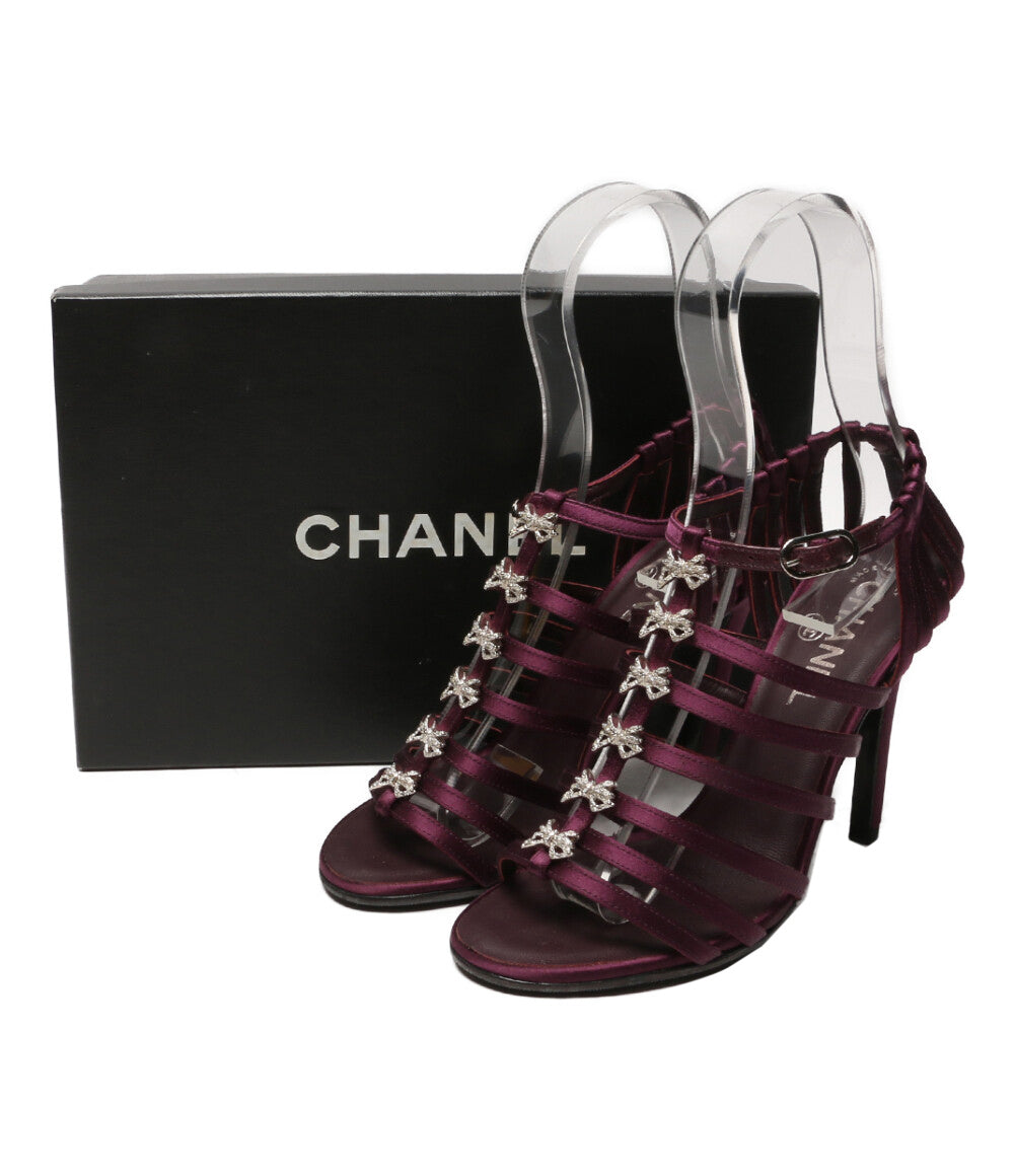 シャネル リボンビジューサンダル サテン レディース SIZE 36 CHANEL