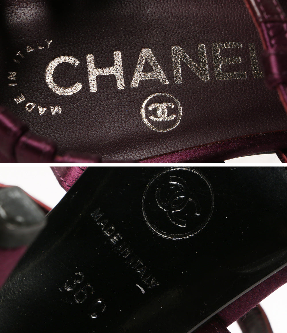シャネル リボンビジューサンダル サテン レディース SIZE 36 CHANEL