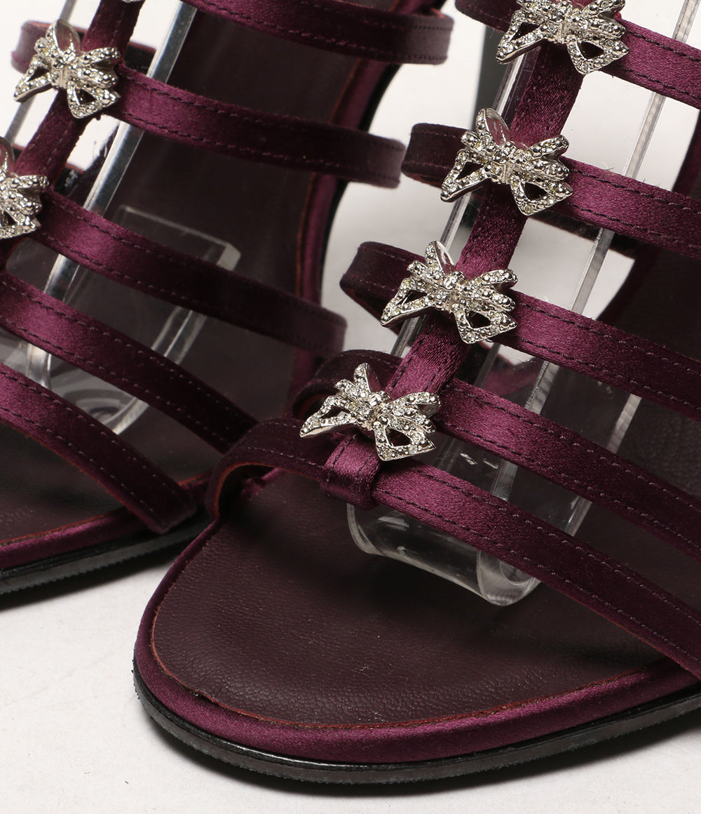 シャネル リボンビジューサンダル サテン レディース SIZE 36 CHANEL