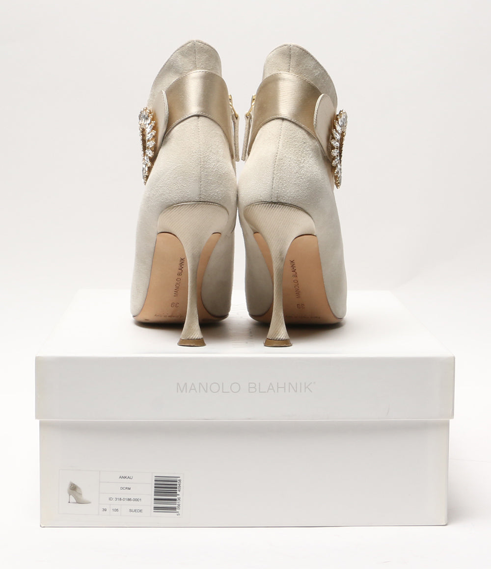 a*o様 【美品】manolo blahnik マノロブラニク ビジュー ブーツ MANOLO BLAHNIK ビジューショートブーツ レディース SIZE 39 マノロ
