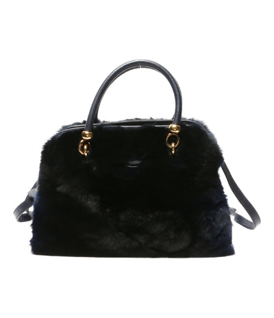 TOD'S ショルダーバッグ ファーバッグ ネイビー レディース トッズ