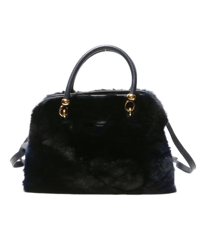 TOD'S ショルダーバッグ ファーバッグ ネイビー レディース トッズ