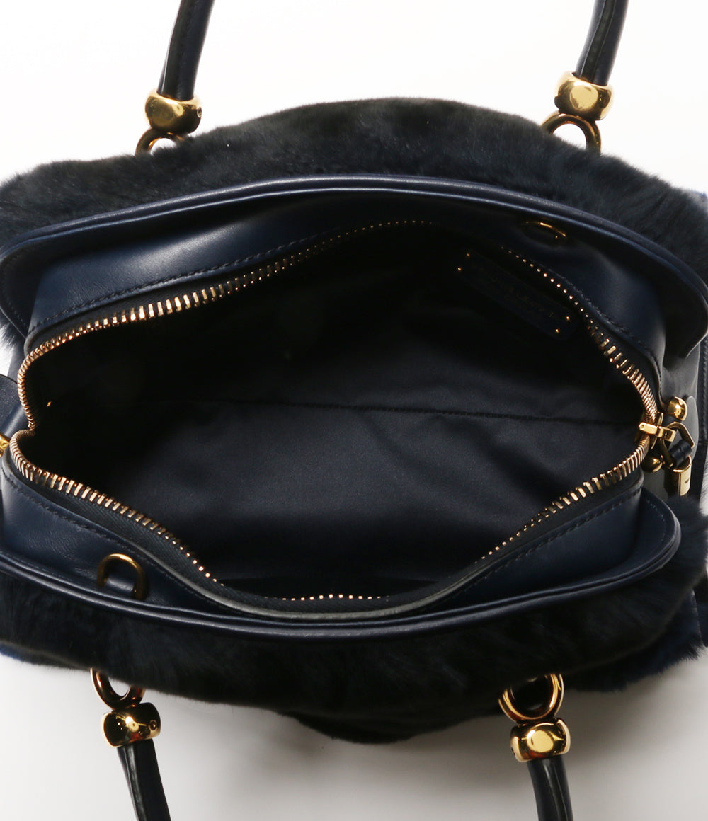 TOD'S ショルダーバッグ ファーバッグ ネイビー レディース トッズ