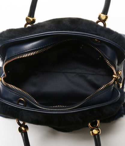 TOD'S ショルダーバッグ ファーバッグ ネイビー レディース トッズ