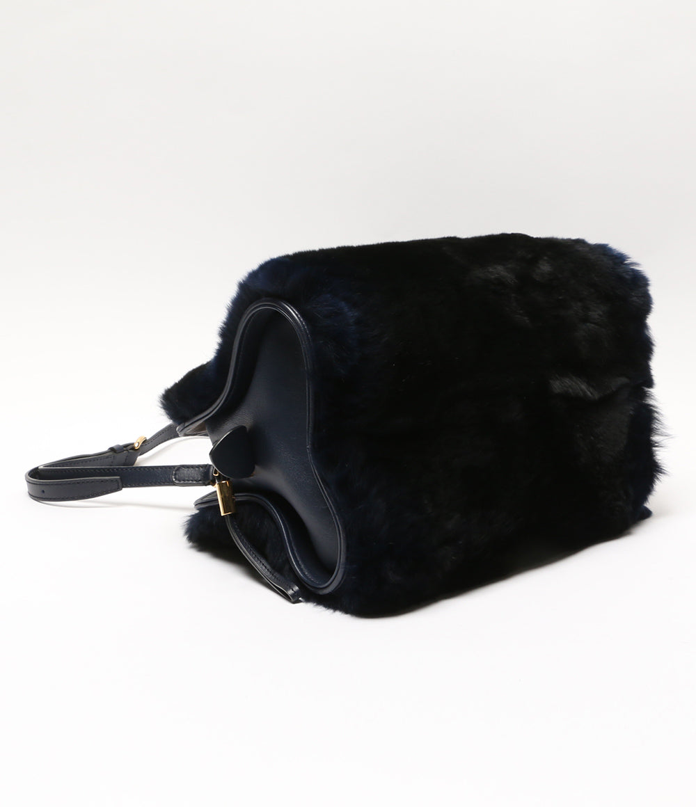 TOD'S ショルダーバッグ ファーバッグ ネイビー レディース トッズ