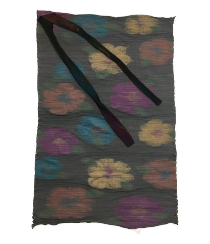 PLEATS PLEASE ストール ブラック 花柄 ウール素材 PP34-AD331 レディース プリーツプリーズ