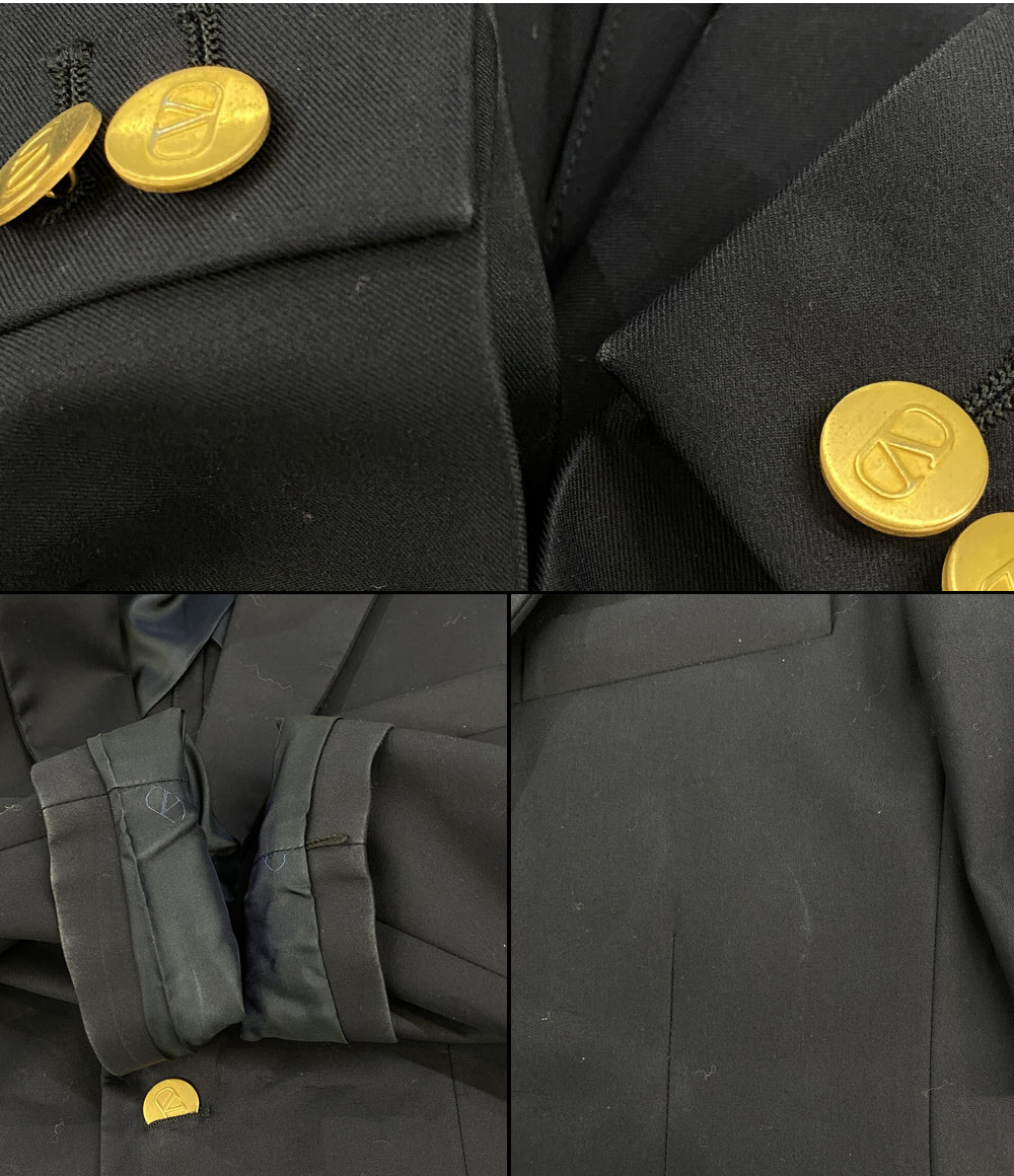 未使用 創作屋 VALENTINO カシミヤ混 金ボタン ブレザー ジャケット VALENTINO ジャケット ブレザー 金釦 ネイビー メンズ SIZE 44