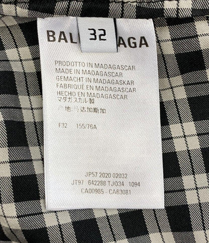 バレンシアガ ボウタイチェックシャツ 642288 レディース SIZE 32 BALENCIAGA