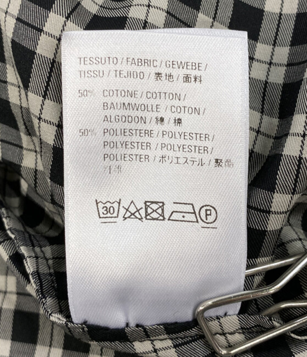 BALENCIAGA ボウタイチェックシャツ 642288 レディース SIZE 32