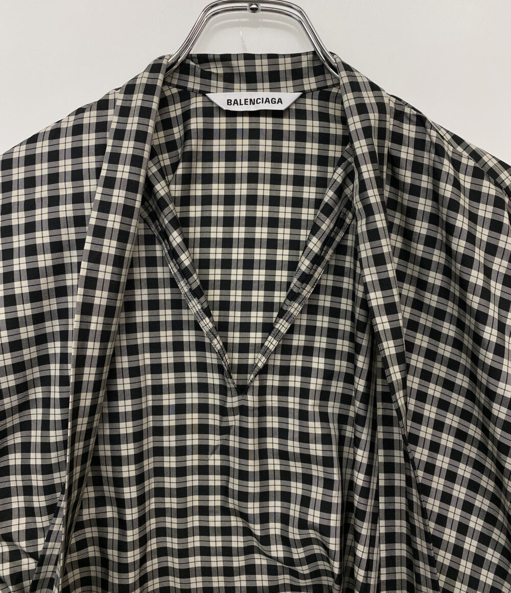 バレンシアガ ボウタイチェックシャツ 642288 レディース SIZE 32 BALENCIAGA