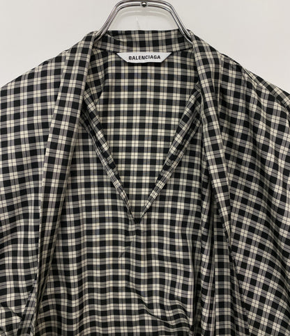 バレンシアガ ボウタイチェックシャツ 642288 レディース SIZE 32 BALENCIAGA