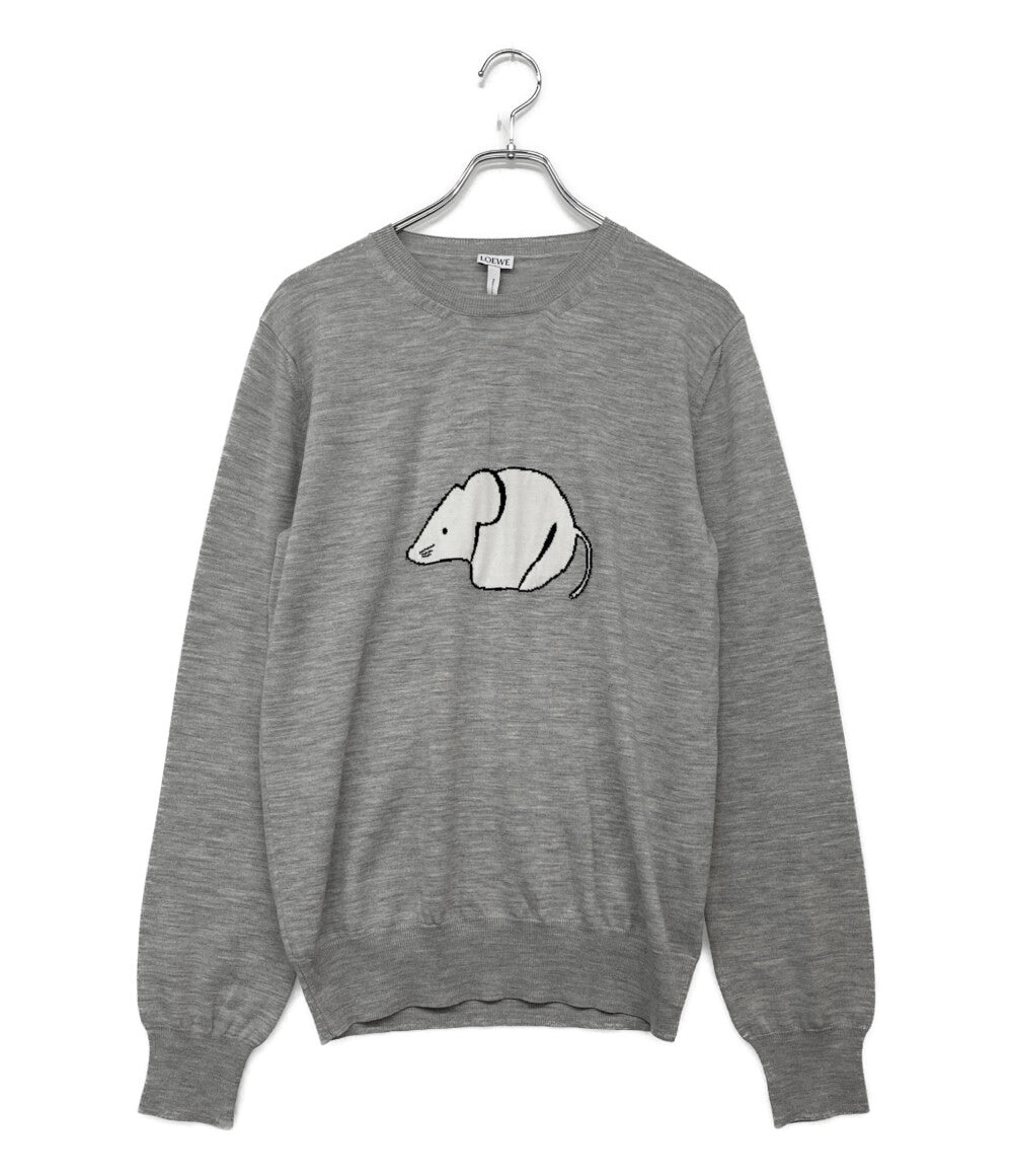 ロエベ 長袖ニット クルーネック Mouse グレー レディース SIZE XS LOEWE