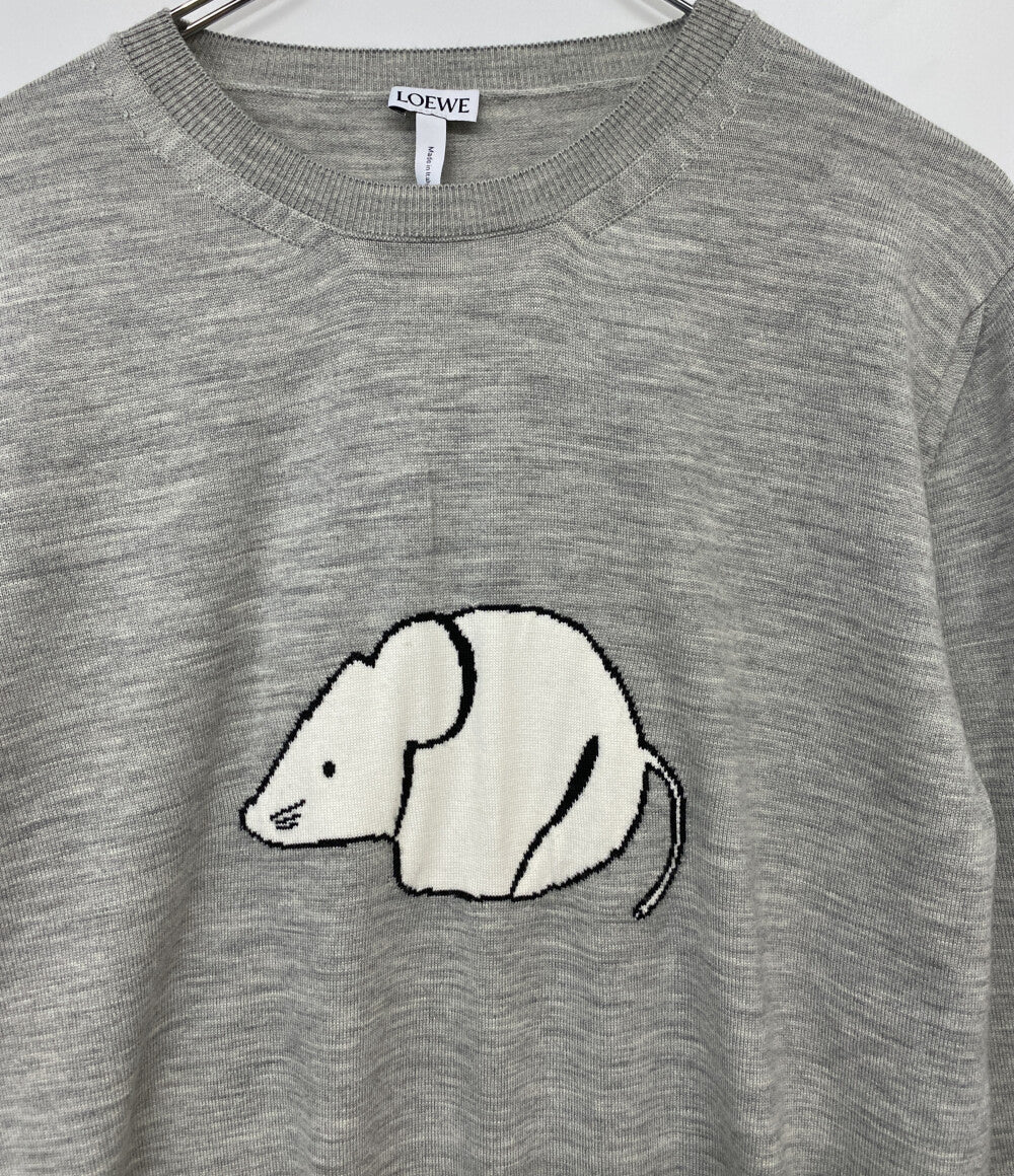 ロエベ 長袖ニット クルーネック Mouse グレー レディース SIZE XS LOEWE