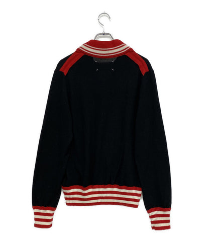 メゾンマルジェラ チルデンニット ブラック レッド メンズ SIZE M Maison Margiela