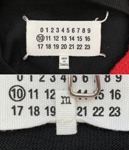 メゾンマルジェラ チルデンニット ブラック レッド メンズ SIZE M Maison Margiela