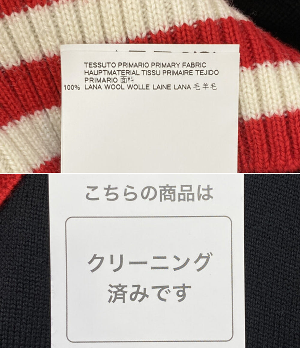 メゾンマルジェラ チルデンニット ブラック レッド メンズ SIZE M Maison Margiela