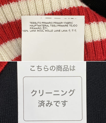 メゾンマルジェラ チルデンニット ブラック レッド メンズ SIZE M Maison Margiela