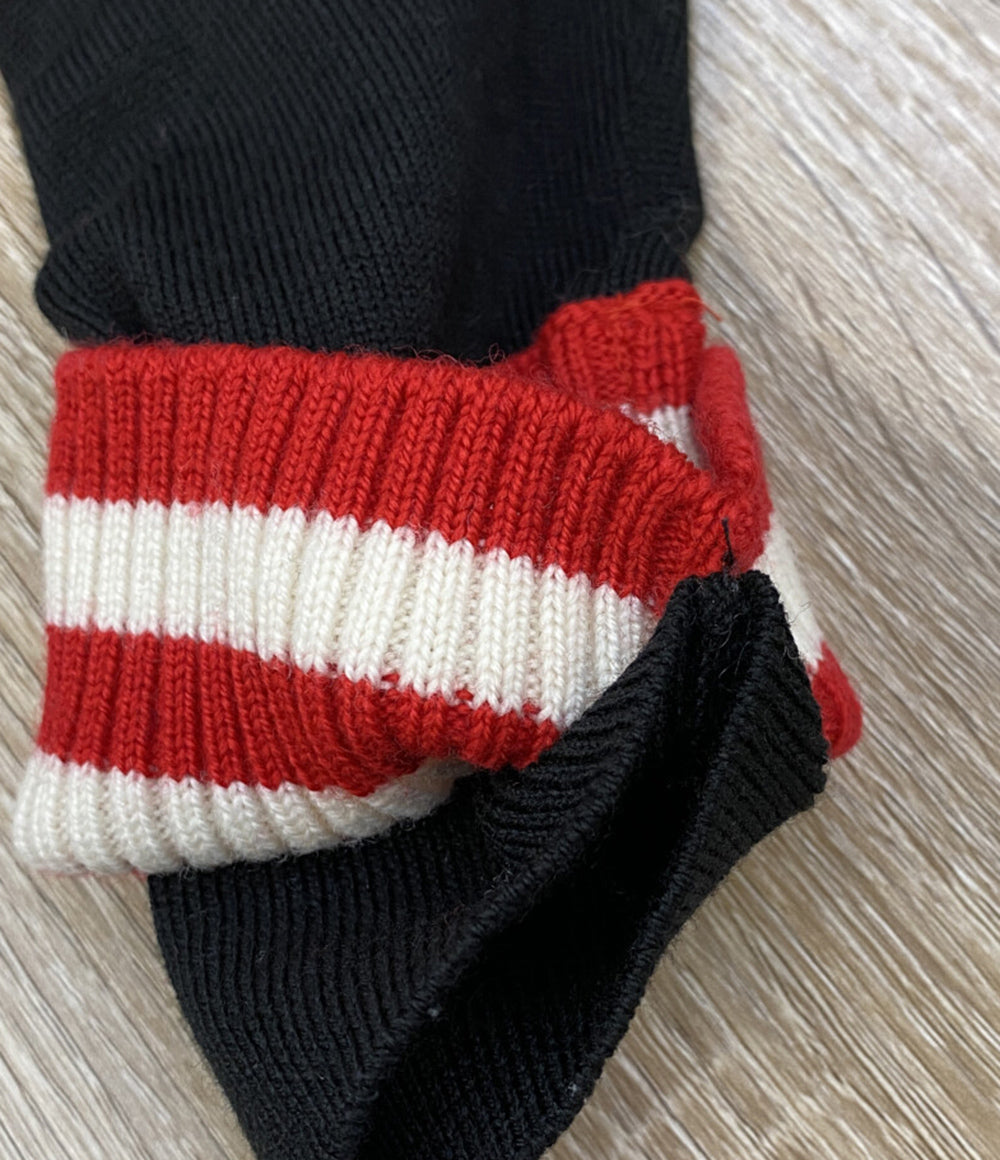 メゾンマルジェラ チルデンニット ブラック レッド メンズ SIZE M Maison Margiela