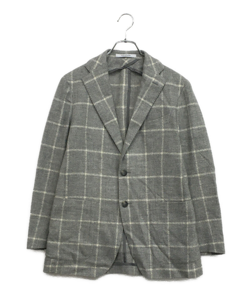 美品 TAGLIATORE テーラードジャケット グレーチェック 1SMC22K-AI メンズ SIZE 46 タリアトーレ
