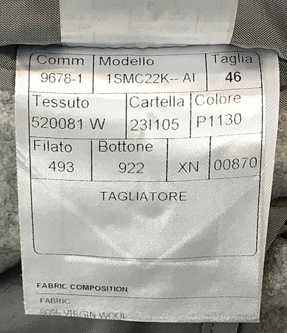 美品 TAGLIATORE テーラードジャケット グレーチェック 1SMC22K-AI メンズ SIZE 46 タリアトーレ