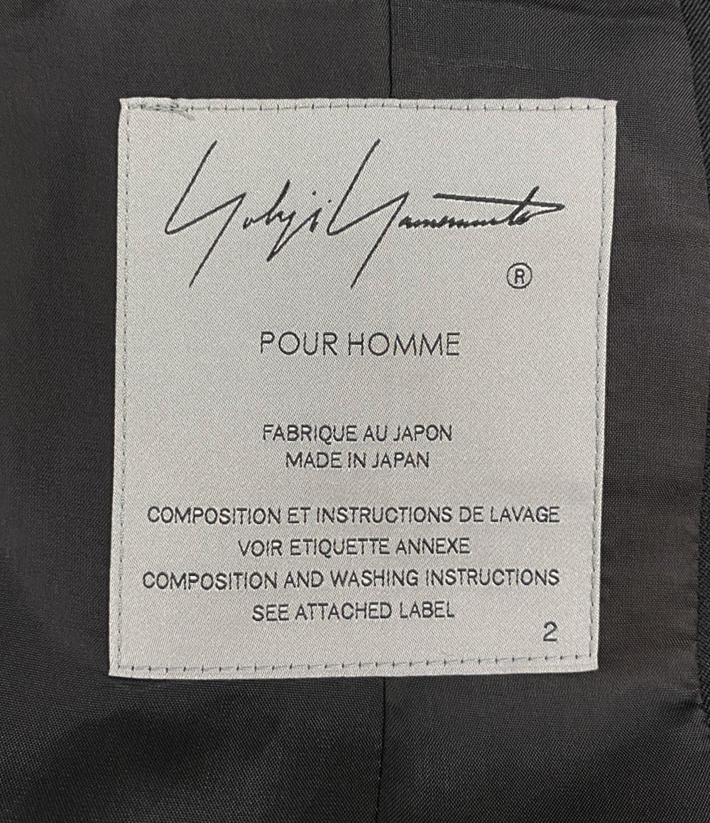 ヨウジヤマモトプールオム 美品 ジャケット WOOL GABARDINE COLLARLESS JACKET 2025AW メンズ SIZE 2 YOHJI YAMAMOTO POUR HOMME