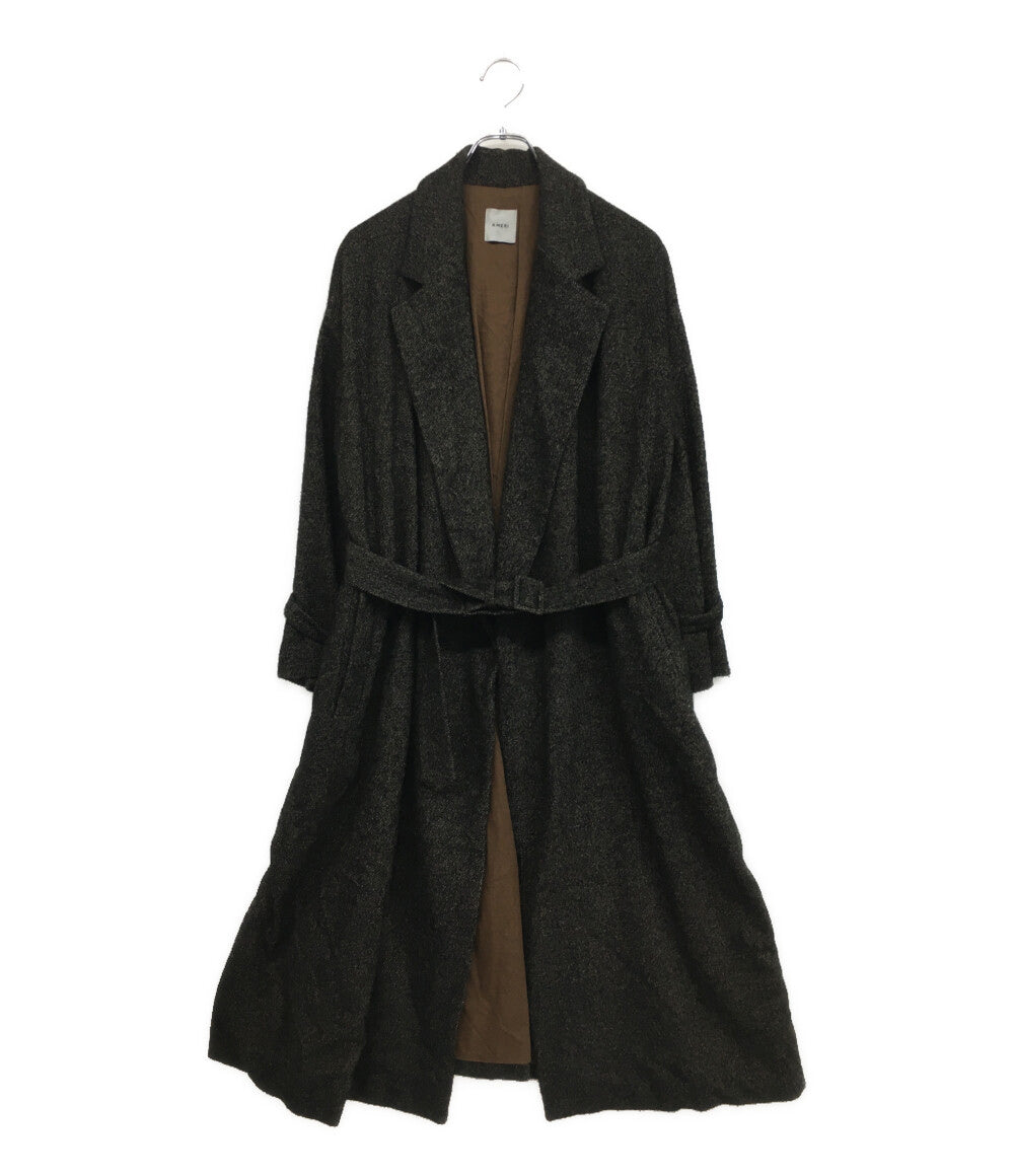 AMERI アメリ コート ウール混 中央ほつれブラウン レディース SIZE -