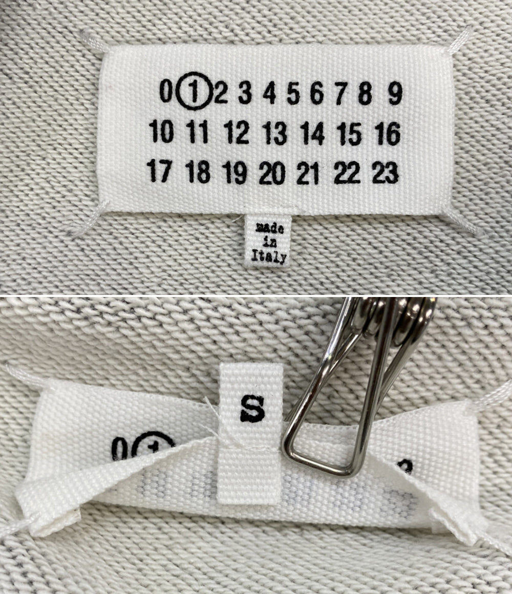 Maison Margiela スウェットシャツ ライトグレー 丸首 M刺繍ロゴ レディース SIZE S メゾンマルジェラ