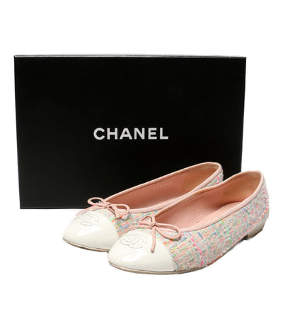シャネル バレエシューズ バレリーナ ツイード レディース SIZE 37.5 CHANEL