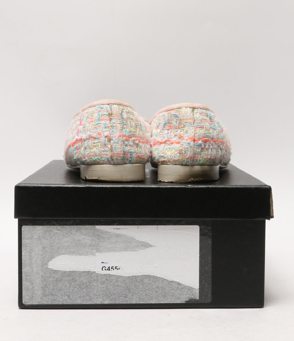 シャネル バレエシューズ バレリーナ ツイード レディース SIZE 37.5 CHANEL