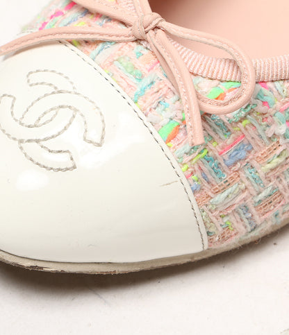 シャネル バレエシューズ バレリーナ ツイード レディース SIZE 37.5 CHANEL
